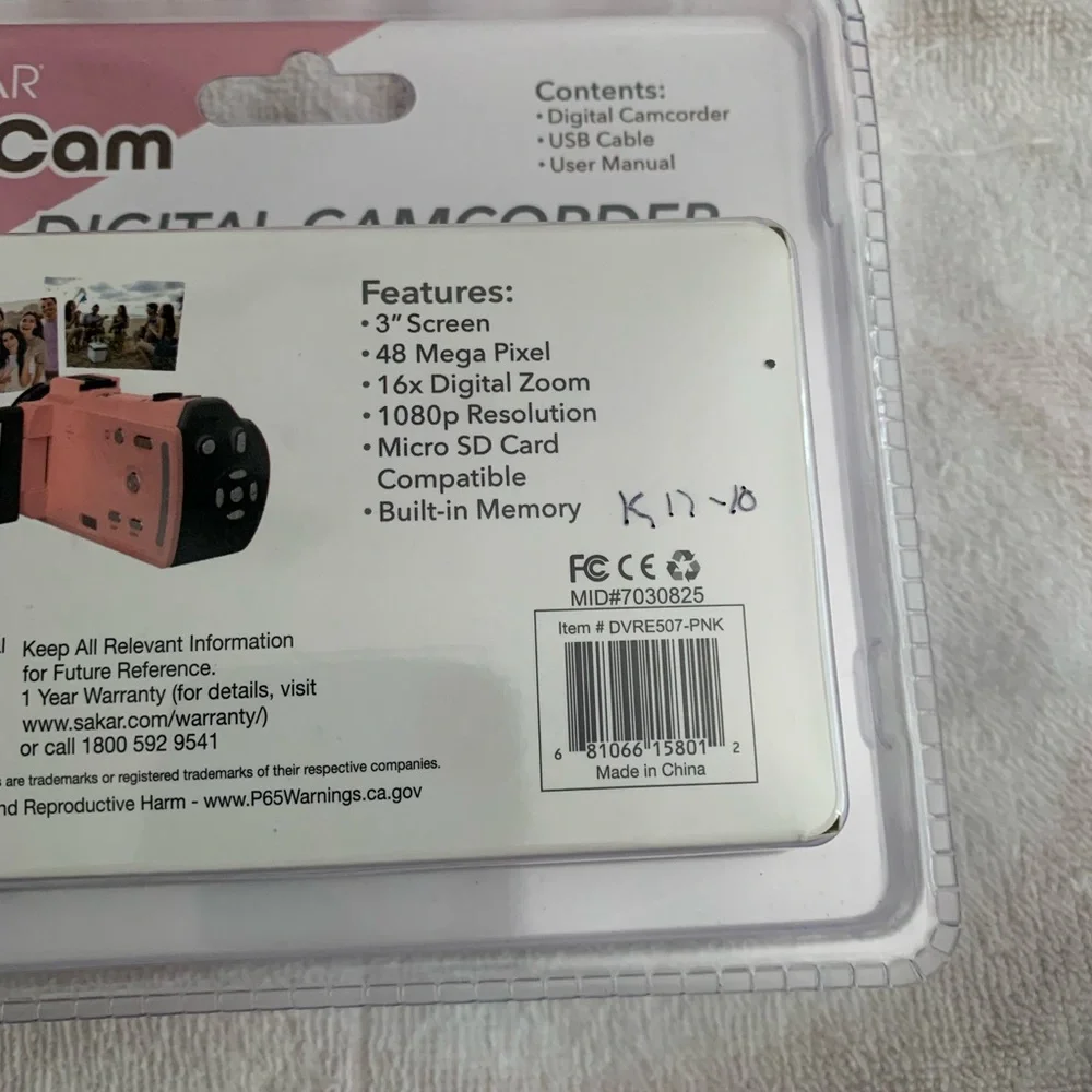 Vivitar PopCam Pink Digital Camcorder - Compact Full HD Video